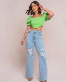 Calça wed leg